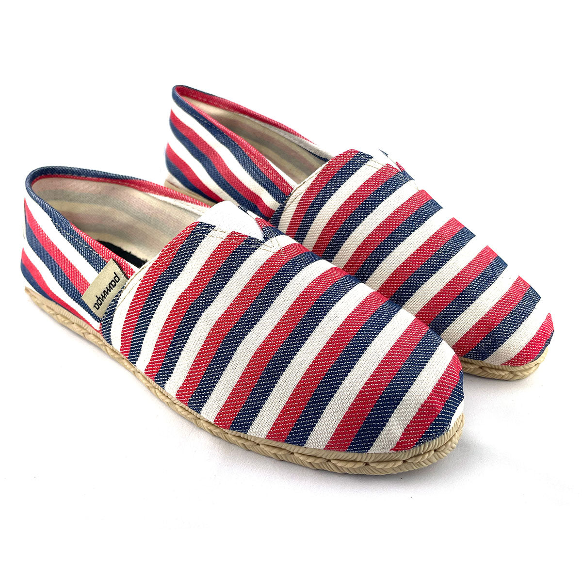 Alpargatas - Patterned White, Blue & Red